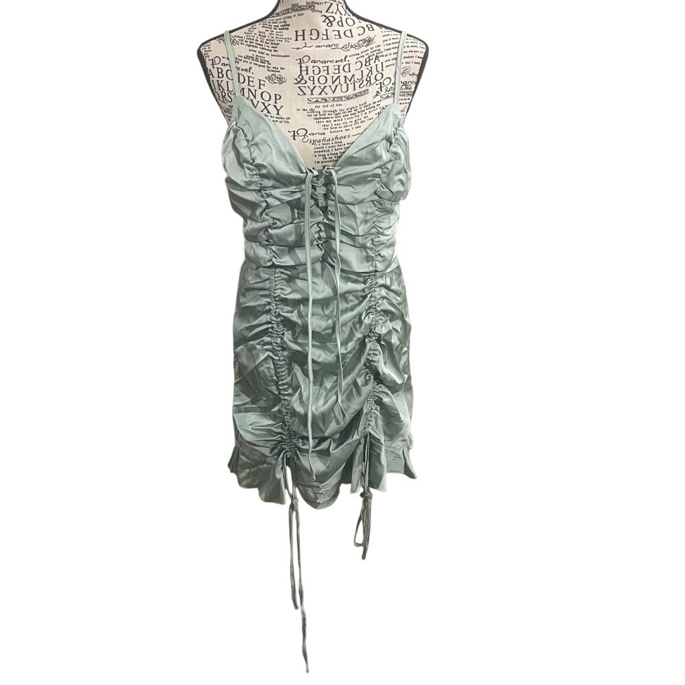 Nasty‎ Gal Light Green Ruched Mini Dress